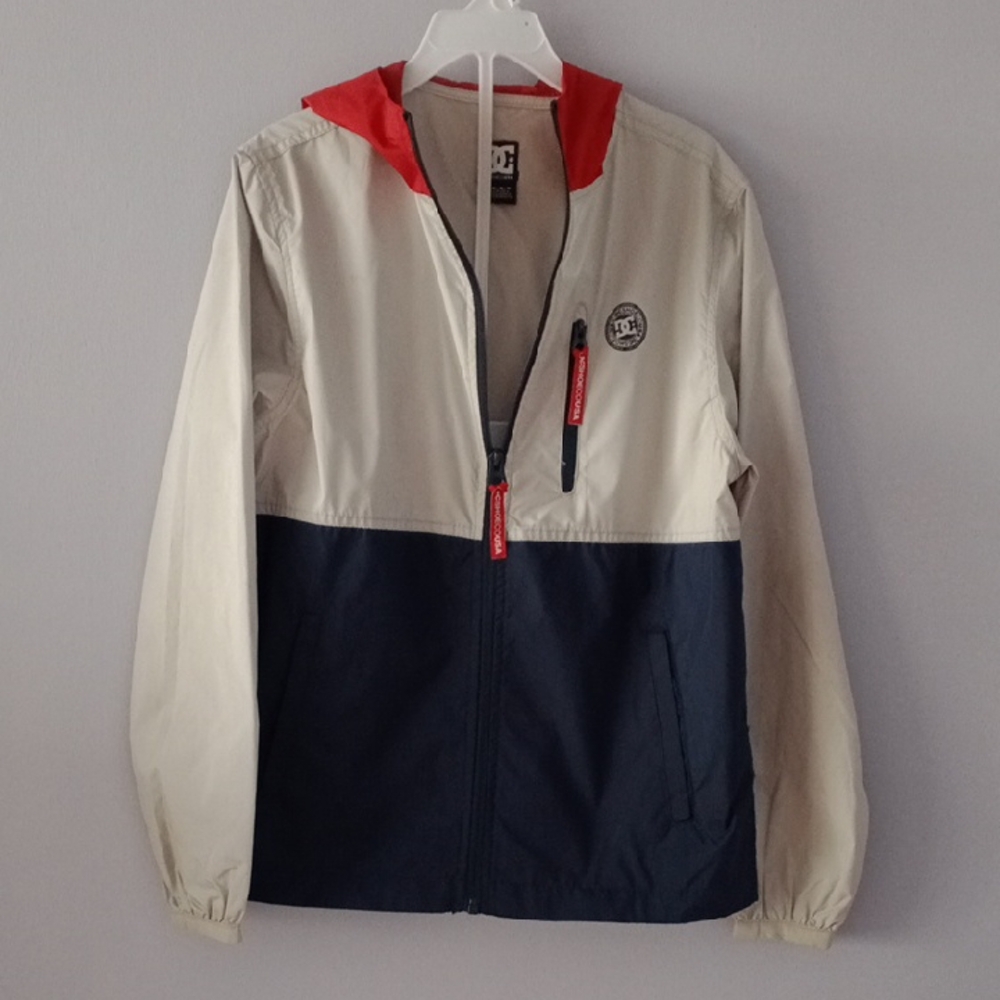 DC Kids Colorblock Raincoat - Cream, Navy, and Red